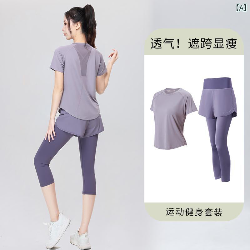 朝の ランニング スポーツ スーツ レディース 年 夏 通気性 フィットネス 速乾性 服 プロ マラソン トレーニング.シンプル.カラフルカラー