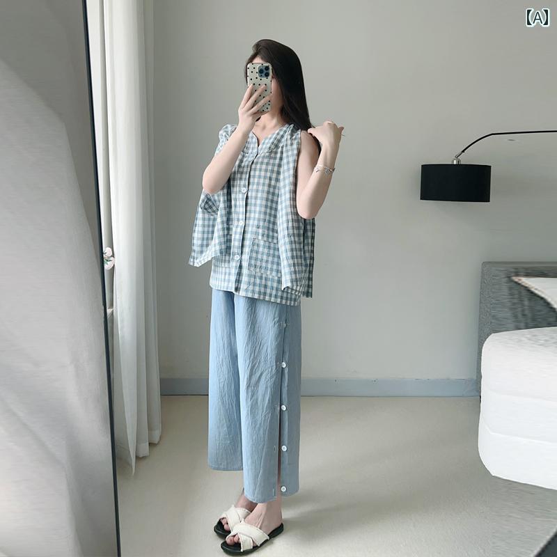 綿 前後 背中開き ボタン 男女兼用 マッサージ サウナ スパ ウェア 部屋着 チェック柄 レディース メンズ セットアップ シンプル