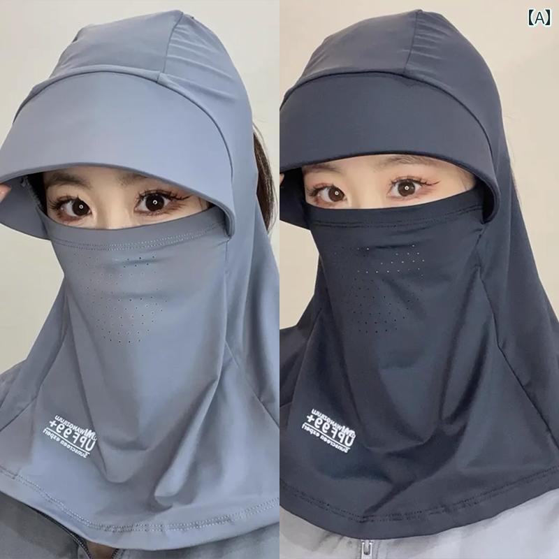 日本製 フルフェイス サンハット 女性用 夏用 紫外線 対策 アウトドア 乗馬 ネック マスク 一体型 UVカット 効果 保護 最適