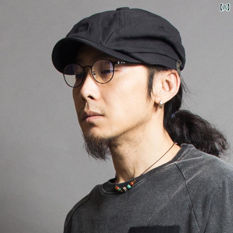 春秋 つばの 短い カジュアル 日本の 英国の レトロ ニュース ボーイ キャップ 紳士の 八角形の 帽子 画家 ダックビル 頭 囲が 大きい メンズ レディース
