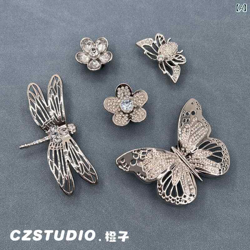 クロックス シューズ アクセサリー DIY 装飾 3 次元 金属 組み合わせ カジュアル おしゃれ かわいい コーディネート