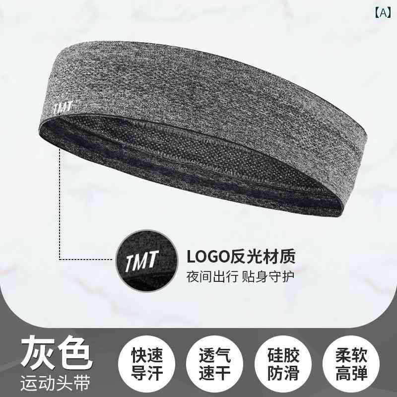 TMT スポーツ ヘッドバンド メンズ 吸汗 ランニング バスケットボール フィットネス タオル ベルト ブラック グレー ローズレッド