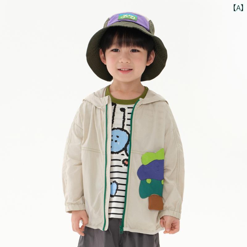 子供用 ジャケット 25 夏 男の子用 楽しい 通気性 コントラストカラー 縫製 日焼け防止 キッズ カジュアル スポーティー