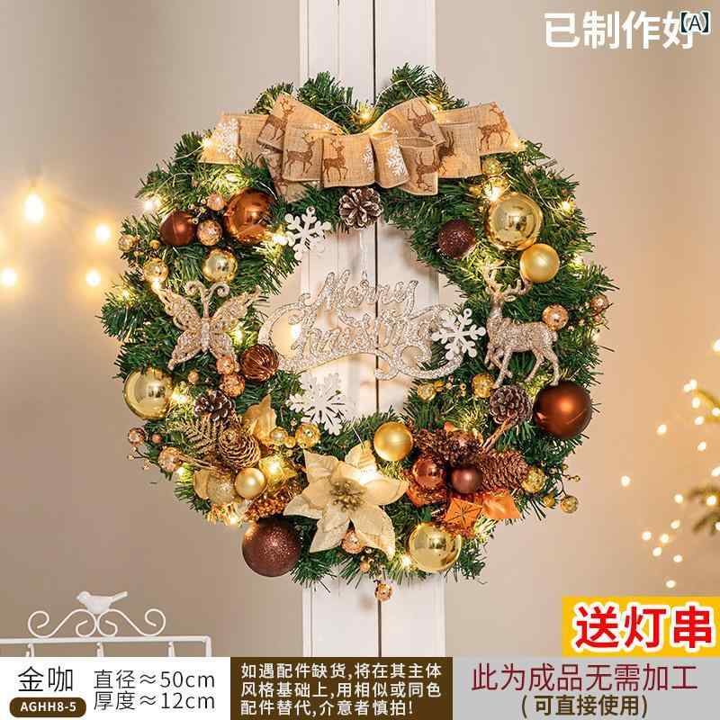 クリスマス リース ドア ぶら下げ 50 / 60 cm 装飾 ツリー 籐 シーン アレンジメント.可愛いカラフルカラー.オシャレ