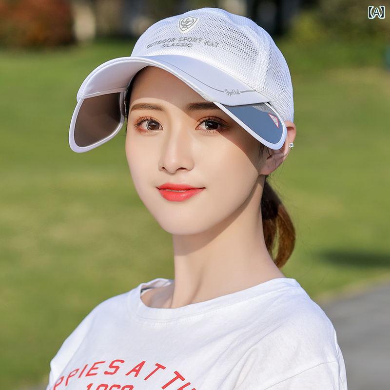 女性 男性 ゴルフ 帽子 トップ バイザー 付き スポーツ サンハット ホワイト アプリコット ネイビーブルー グレー ブラック