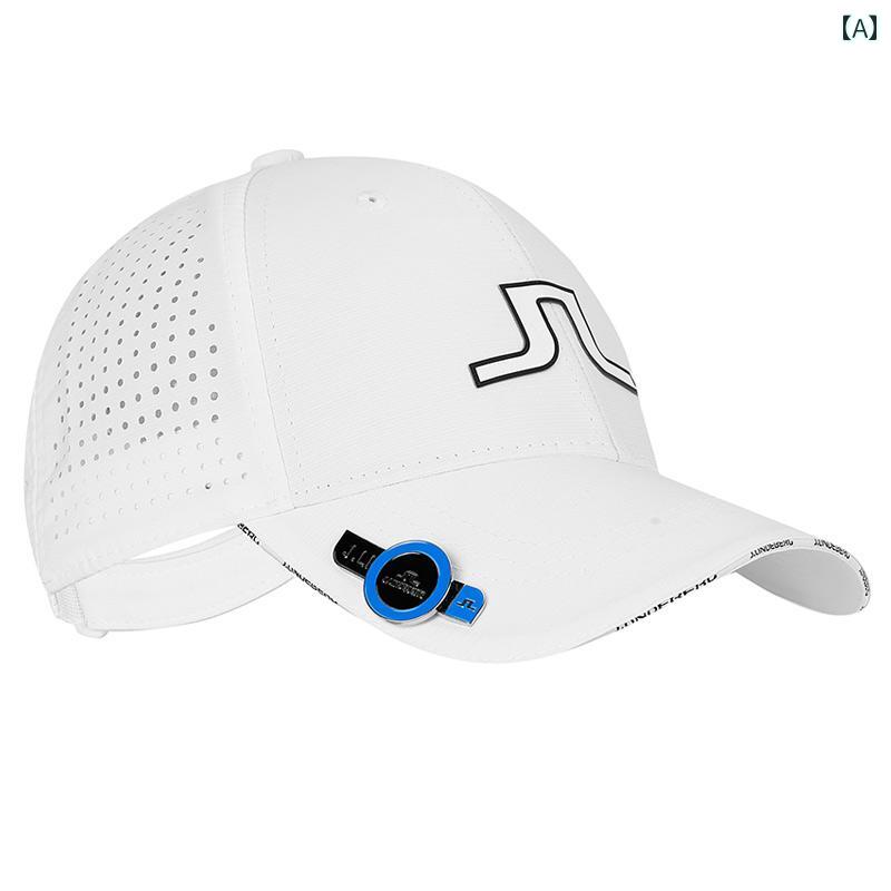 夏用 ゴルフ キャップ メンズ アウトドア 穴 あき 通気性 スポーツ サンハット ダック タンキャップ ホワイト ブルー グレー ブラック グリーン