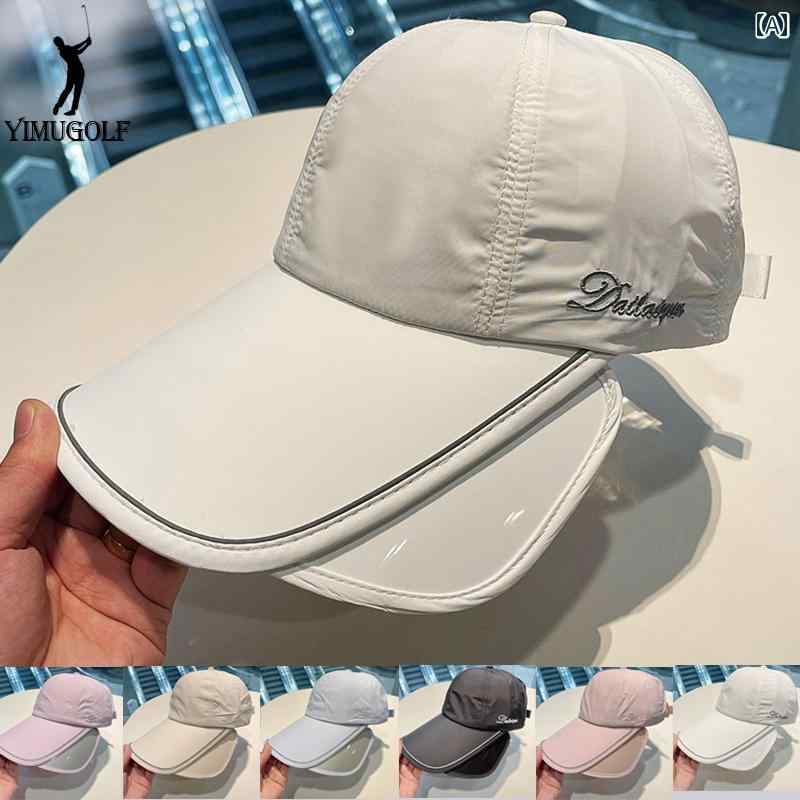女性用 ゴルフ 帽子 夏用 アウトドア用 つば広 日よけ 日焼け防止 UV カット 速乾性 伸縮性 パープル ブルー ホワイト アプリコット ピンク ブラック