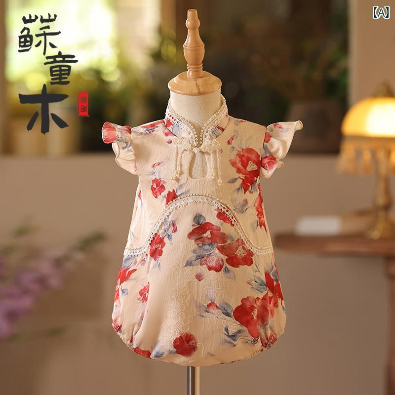 2025年 夏 初めての 誕生日に ぴったりな ベビー ガール ドレス.花柄 ワンピース 夏ウェアーノースリーブカワイイフォーマル