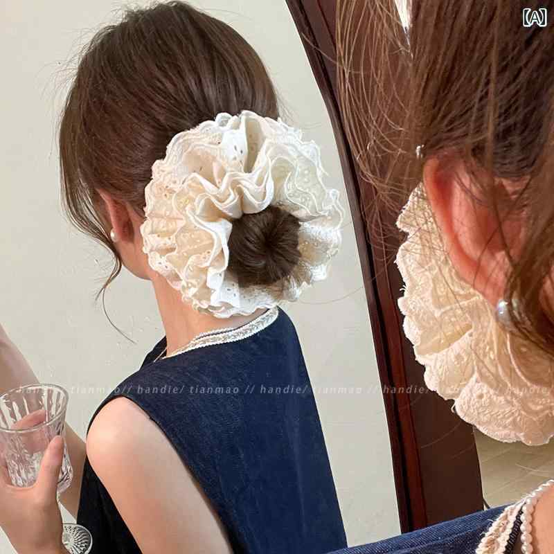 美しい バンド 2025 ヘッド フラワー ヘア ロープ レースアップスタイル .とても可愛い大きなリボンがついた女性アクセサリー