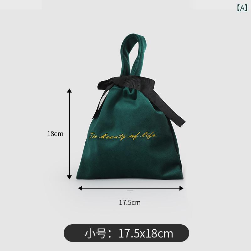 豪華 ベルベット 刺繍 巾着 ハンドバッグ 化粧 大小 収納.カラフルカラー.オシャレ.シンプルスタイルかわいい.２０２５年