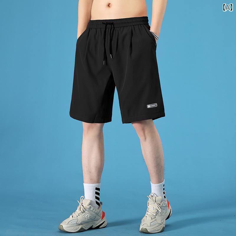 涼しい クール 快適 速乾 ショートパンツ メンズ 夏 アウター 薄手 バスケットボール スポーツ ランニング カジュアル ハーフ