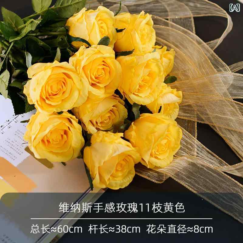 豪華 バラ 造花 シミュレーション 花 リビング ルーム 飾り プラスチック ブーケ 装飾.シンプルスタイル.オシャレ|LINEAR shop
