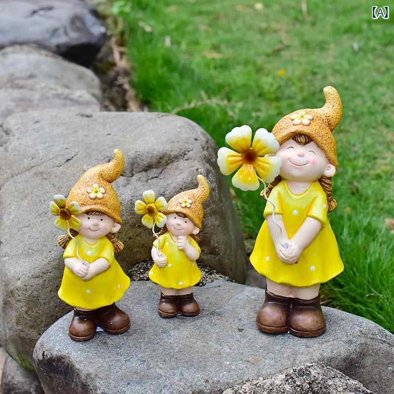 陶芸 工芸品 男の子 女の子 ドワーフ 自宅 デスク トップ 庭 装飾 屋外 キャラクター 像.シンプルカラフルカラーオシャレ