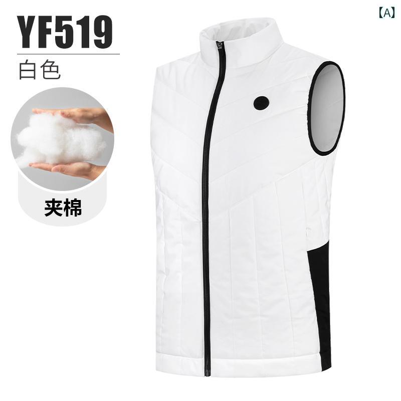 ゴルフ メンズ コットンジャケット ダウン ジャケット 秋冬用 服 男性用 ベスト 装飾 上着 暖かい 服装 パディング ウェア