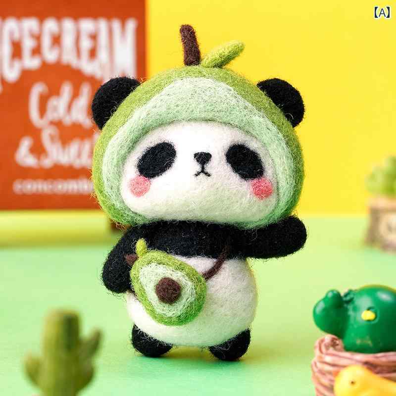 パンダの 赤ちゃん ウートン ホーム ウール フェルト DIY 手作り 材料 パッケージ ペンダント 装飾.カラフルカラーオシャレ