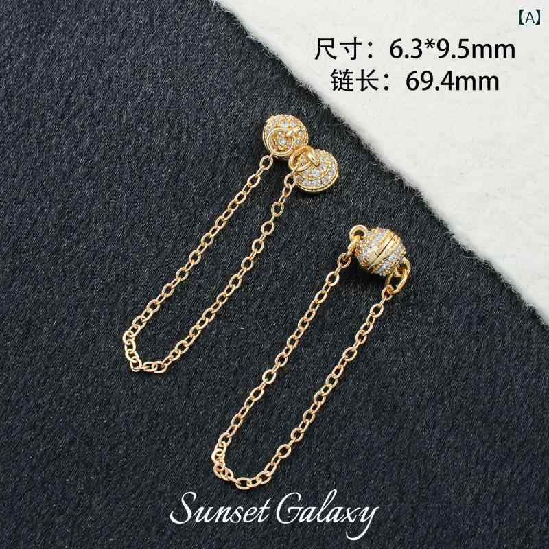 18 K カラー 保存 金 メッキ フル 球 状 磁気 留め金 手作り ビーズ DIY 素材 ブレスレット ネックレス ジュエリーアクセサリー