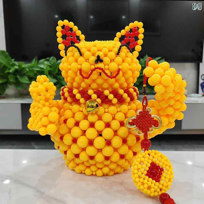 手芸用 飾り物 招き 猫用 ビーズ 素材 パッケージ DIY リビング ルーム用 デスク オープニング用.カラフルカラーオシャレ 5,728円