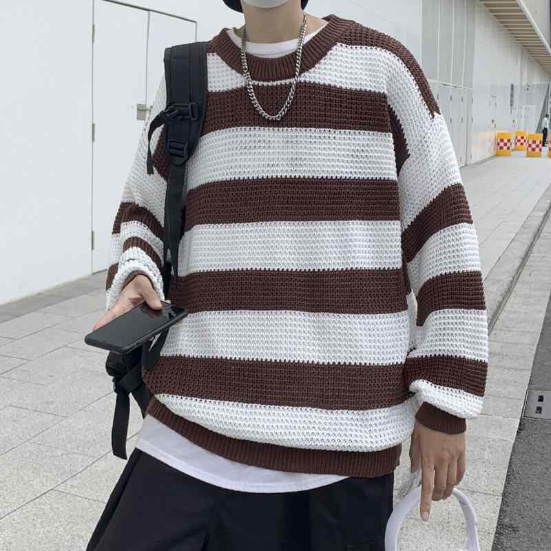 ニット メンズ 秋冬 韓国 ゆったり 長袖 セーター トップス 普段使い 部屋着 ブラック グリーン コーヒー