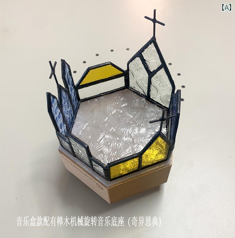 昼と 夜の 世界 FL Xunguangjiの 手作り ガラス 教会の 装飾 音楽 燭台の 品は 車に ことが できます.シンプルスタイル