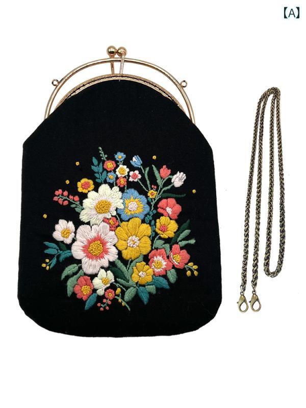 指から までの非 レガシー 金 巻き 花 刺繍 手作り DIY 材料 パッケージ 時間 過ごす の 針 仕事 キット ショルダーバッグ 4,849円