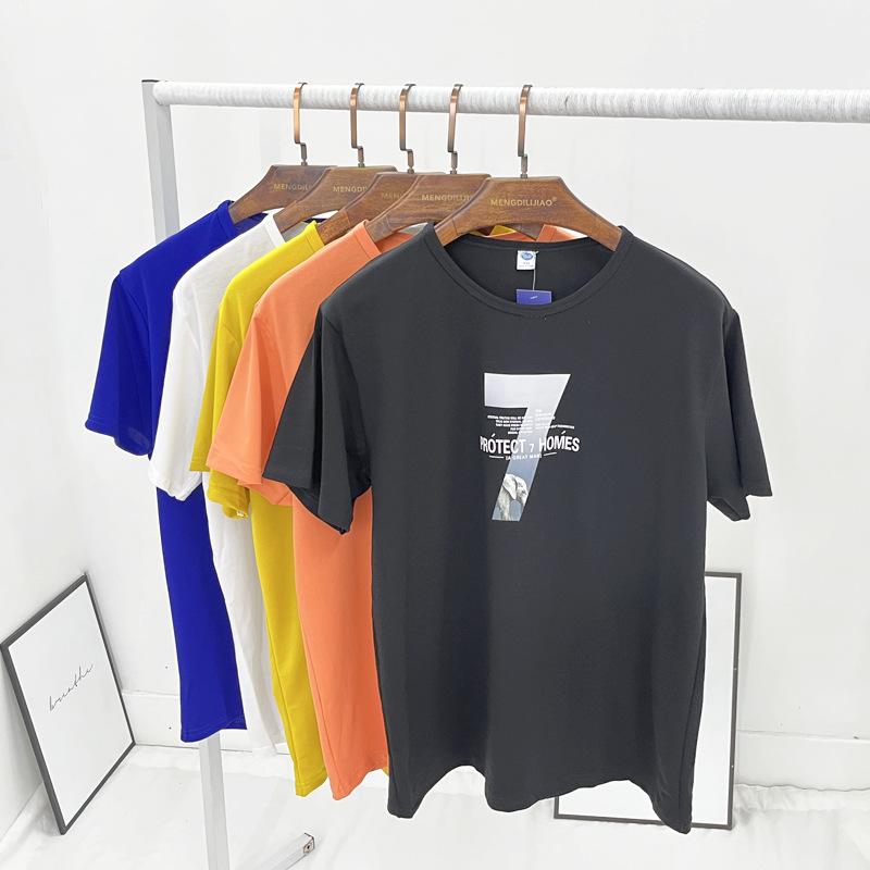 Tシャツ メンズ 男性用 半袖 コットン混紡 大きいサイズ ゆったり ラウンドネック プリント柄 カジュアル スタイル 普段使い 部屋着 春夏