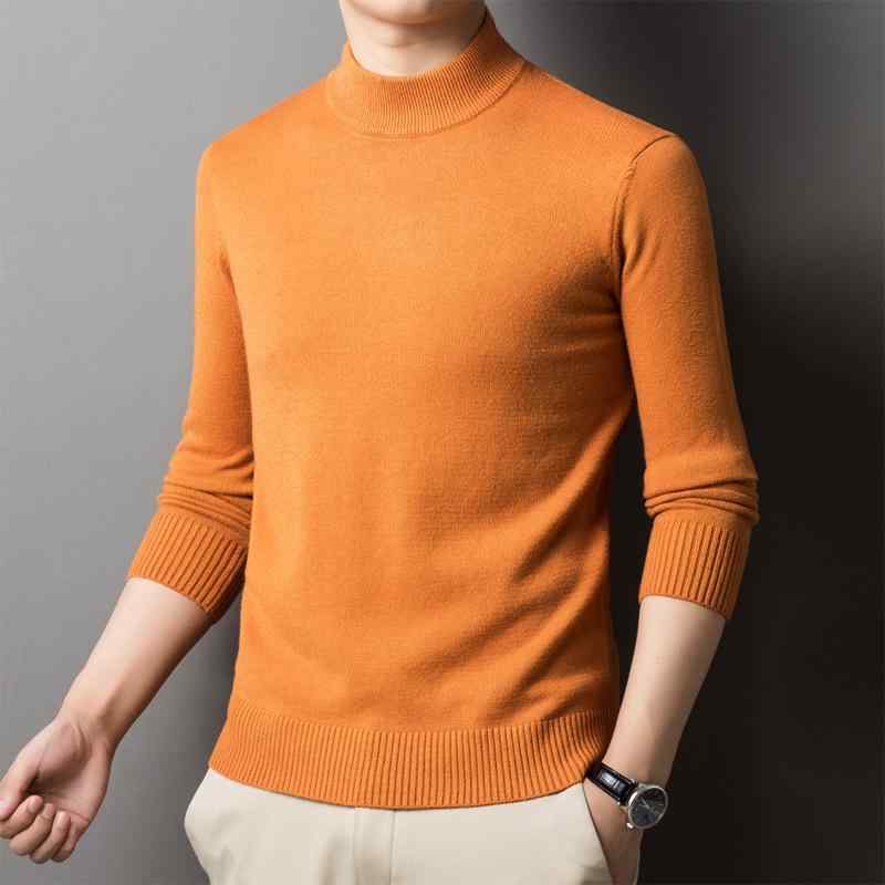 ニット メンズ 男性用 秋冬 ハーフハイネック 無地 ウール セーター 厚手 トップス インナー 普段使い ビジネス カジュアル 黒 白 グレー 青 165 170 175 180 185 190 195