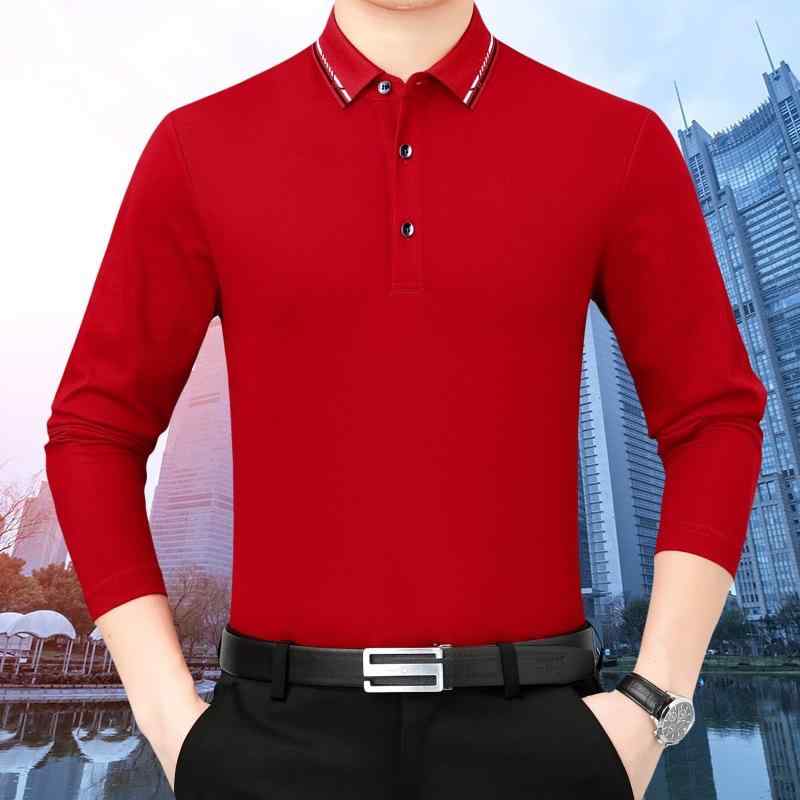 Tシャツ メンズ 男性用 混 トップス 長袖 無地 襟付き カットソー プルオーバー 春秋 カジュアル ビジネス 紳士 白 黒 赤 紺