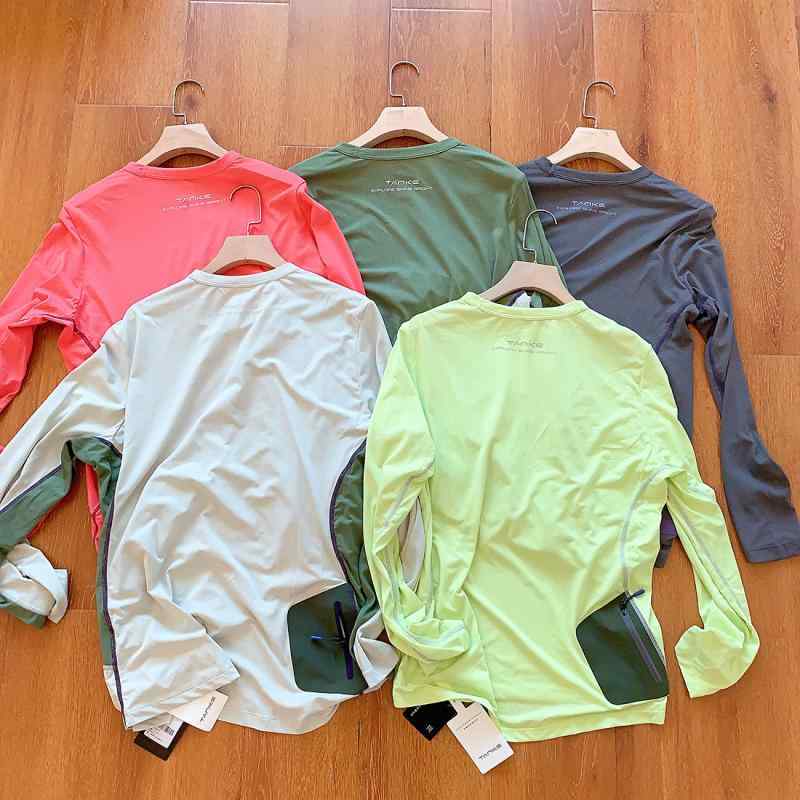Tシャツ メンズ レディース 薄手 速乾 長袖 無地 切り替え 接触冷感 UVカット 紫外線対策 日常 普段使い