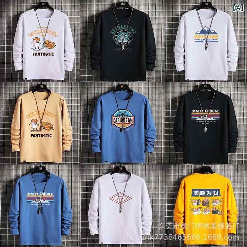 Tシャツ メンズ 男性用 長袖 厚手 裏起毛 コットン混紡 春秋冬 カジュアル トップス 大きいサイズ リブ袖(x10)