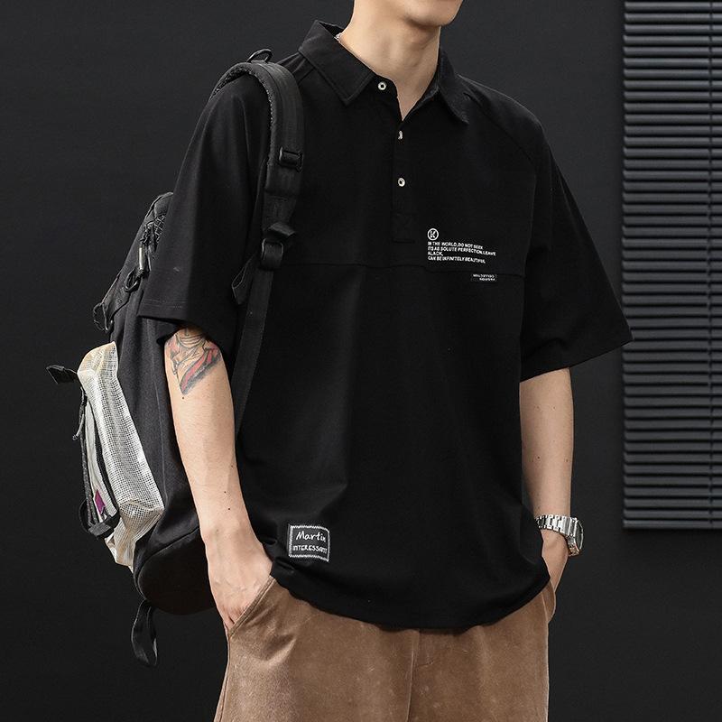 Tシャツ メンズ 男性用 大きいサイズ 半袖 カットソー ゆったりサイズ コットン混紡 春夏 トップス 黒