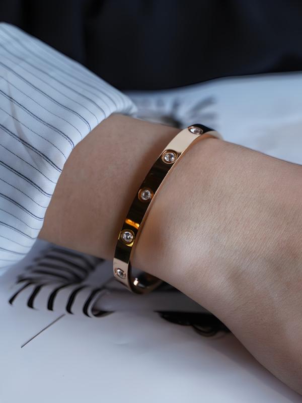 本物の 18 K サクラ色ゴールド au 750 色つや ゴールド腕輪 男女兼用 耐久年数も 二人組.オシャレシンプルスタイル