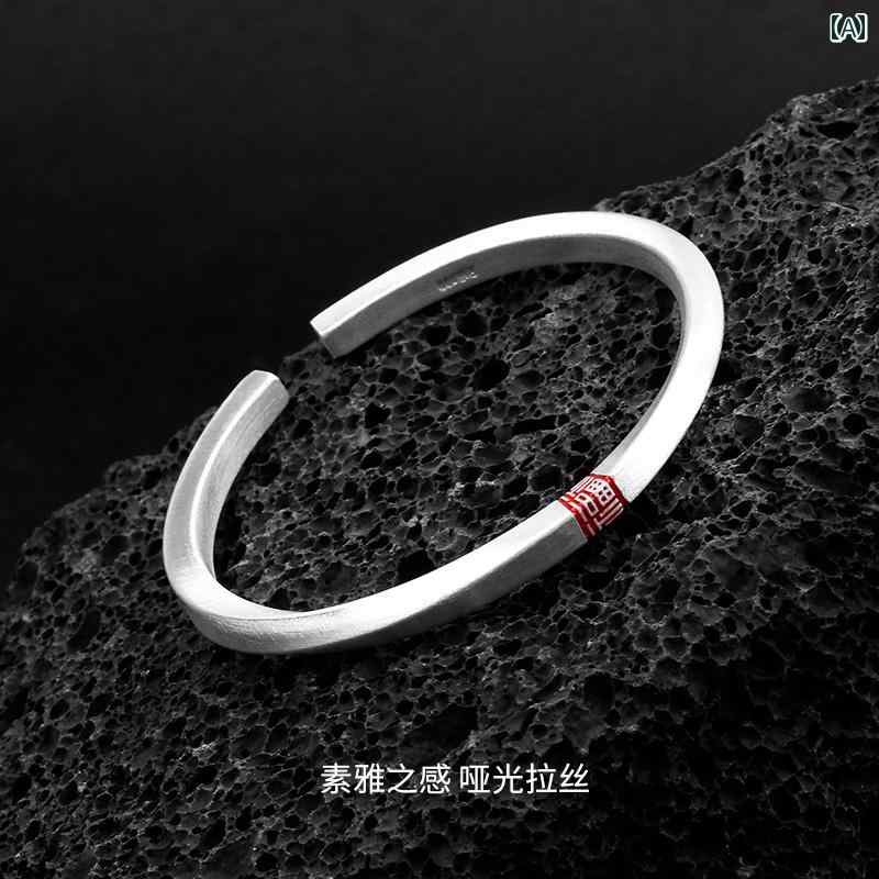 999 スターリングしろがね色 腕輪 男女兼用 メビウス輪っか 開けっ広げ 分かりやすい レトロ 目じるし 二人組.オシャレ