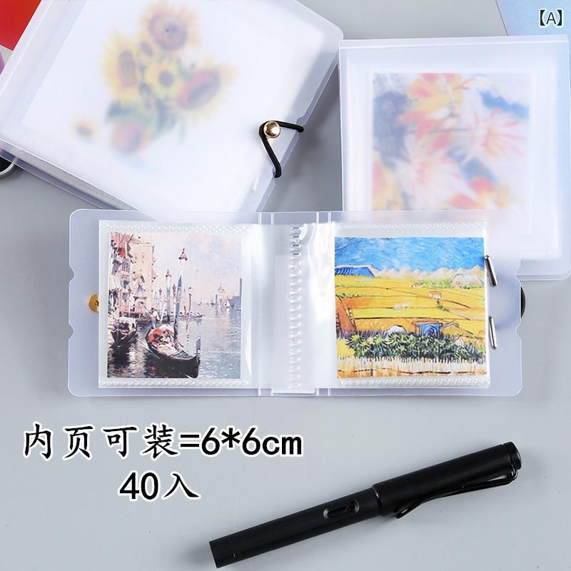 正方形の 油絵 アルバム 高さ 10 cm 透明 水彩 画 子供用 絵画 用紙お 気に 保存 小さめ カード 収納 ポスト ブック スター アイドル 追いかける 星
