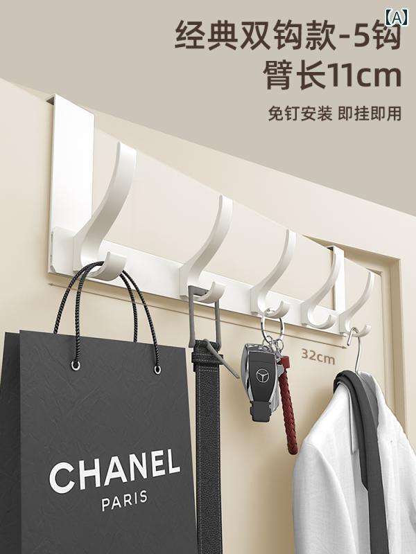 クリーム 色の ドア バックフック 洋服 ハンガーフック 寝室の パンチ フリー バック 収納 ラック ハンガー.カラフルカラーオシャレ