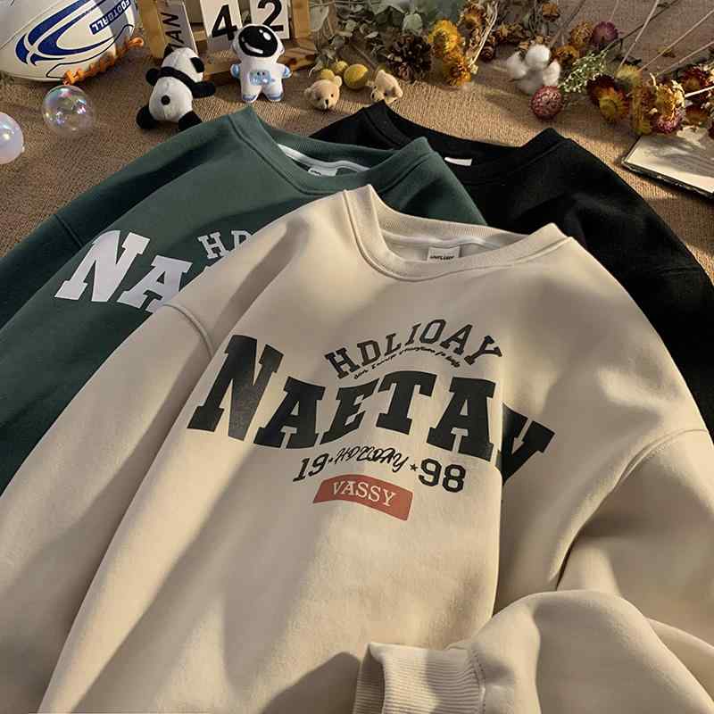 スウェット メンズ 男性用 春秋 薄手 トレーナー 長袖 Tシャツ カットソー プルオーバー ラウンドネック ゆったり ルーズ 韓国 白 黒 部屋着 4,477円