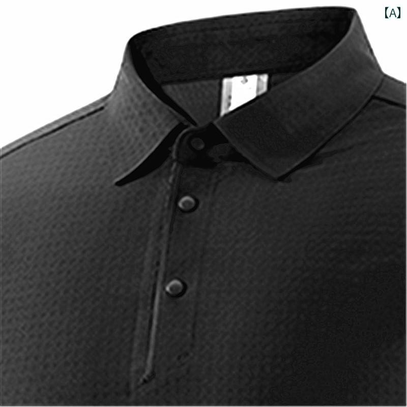 薄手 速乾 ポロシャツ 夏 ゴルフウェア 長袖 Tシャツ ラペル スポーツ メンズ ビジネスカジュアル 通気性 トップス 日焼け防止