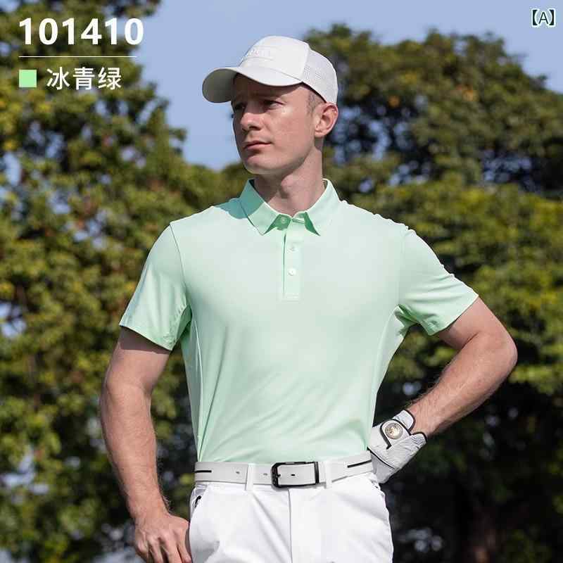 アメリカ PGA 通気性 ゴルフウェア メンズ 半袖 Tシャツ 夏 スポーツウェア ポロシャツ 速乾性と 吸 湿性.シンプルスタイル