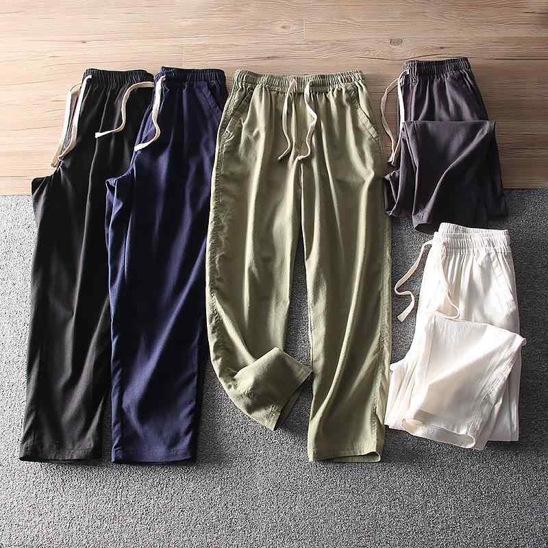 パンツ メンズ 男性用 リネンパンツ コットンリネン 涼しい 快適 ?松 ストレートパンツ ズボン 春 スポーティ カジュアル 白 黒 紺 グレー 緑