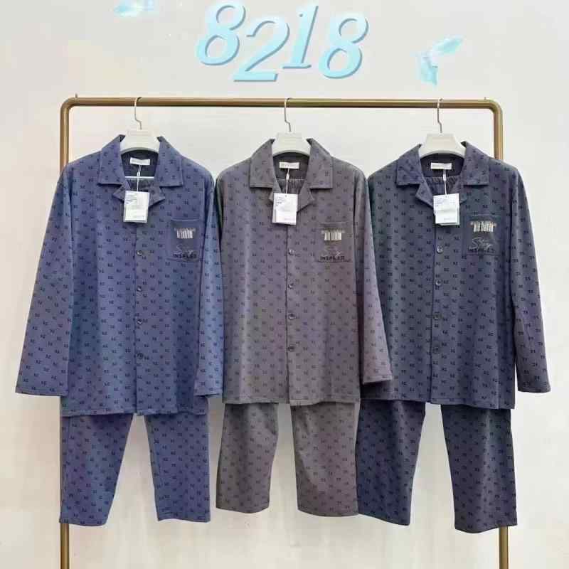 パジャマ メンズ 男性用 長袖 コットン 綿 襟付き 前開き 上下セット ルームウェア 寝間着 部屋着 通気性 快適 普段使い オールシーズン