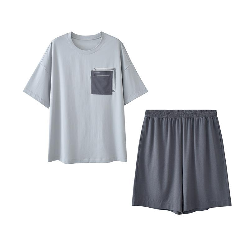 パジャマ メンズ 男性用 夏用 接触冷感 防ダニ 半袖 短パン 上下セット ルームウェア Tシャツ 部屋着 寝巻き スポーツウェア