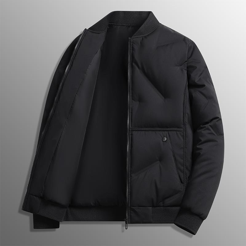 ジャケット メンズ 男性用 中綿 野球襟 フロントジッパー 厚手 防寒 撥水 アウター ジャンパー ブルゾン カジュアル 秋冬 カーキ ブラック ブルー