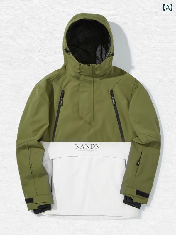 NANDN スキー スーツ レディース シングル ボード ダブル フード 付き 防風 暖かい 防水 アウトドア メンズ 冬 スノー