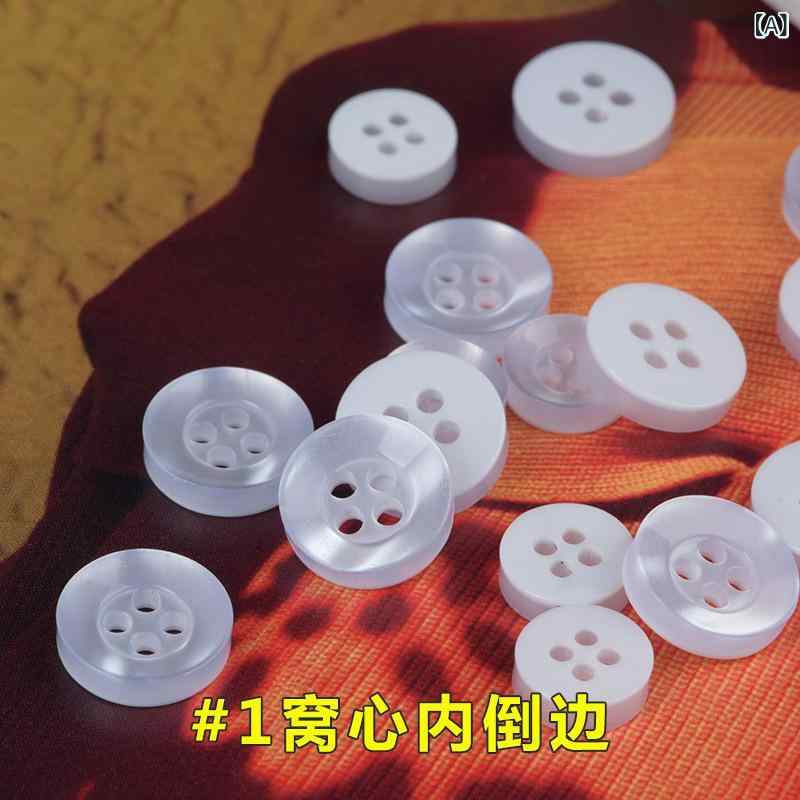 ボタン 樹脂ボタン 4つ穴 平底 波模様 白 縁あり シャツ ジーンズ 黒 9mm 10mm 115mm 125mm(x50)｜LINEAR shop 13,519円