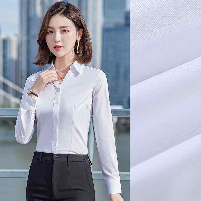 シャツ レディース 韓国 オフィス 長袖 竹繊維 ブラウス メンズ スリムフィット ノンアイロン トップス 男性用 白 グレー 青 S M L XL 2XL 3XL 4XL