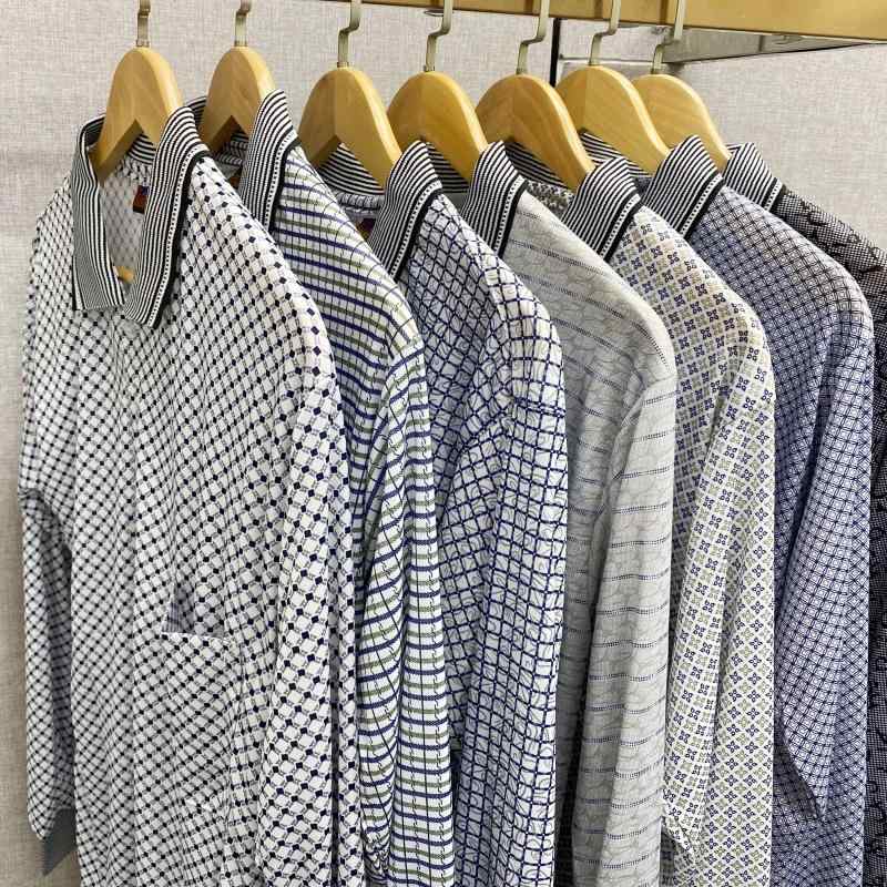 Tシャツ メンズ 男性用 長袖 襟付き チェック柄 ポリエステル 薄手 接触冷感 ゆったり トップス 普段使い(x200)