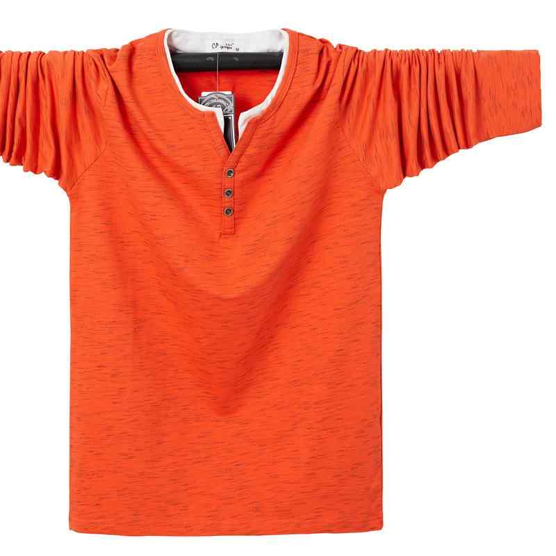 Tシャツ メンズ 男性用 長袖 Vネック 大きいサイズ 迷彩柄 カットソー トップス コットン ゆったりサイズ 普段使い 秋冬 黒 ブラック オレンジ 花湖ブルー 花湖グリーン カーキグレー ダークブルー