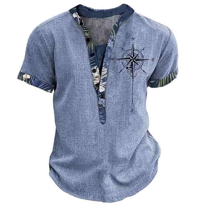 Tシャツ メンズ 男性用 3Dプリント ポリエステル Vネック 半袖 プルオーバー トップス カットソー 修身型 スリム カジュアルスタイル 普段使い 部屋着 春夏 吸湿速乾(x2)