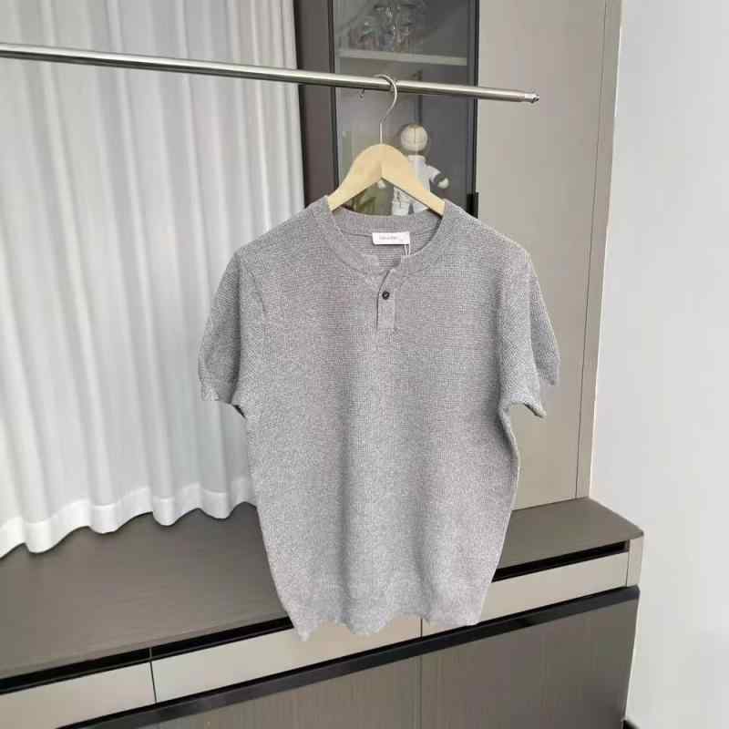 Tシャツ メンズ ヘンリーネック トップス カットソー ニット 接触冷感 半袖 薄手 ボーダー柄 カジュアル アメカジ風 リラックス おしゃれ着