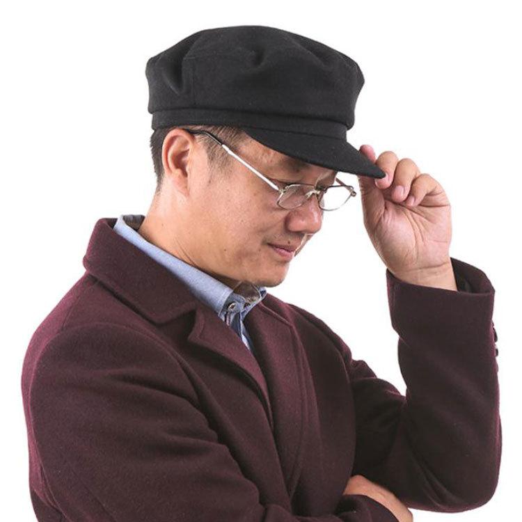帽子 メンズ 男性用 秋冬 防寒 保温 ウール 平トップ 調整可能 ブラック グレー ネイビー(x10)|LINEAR shop