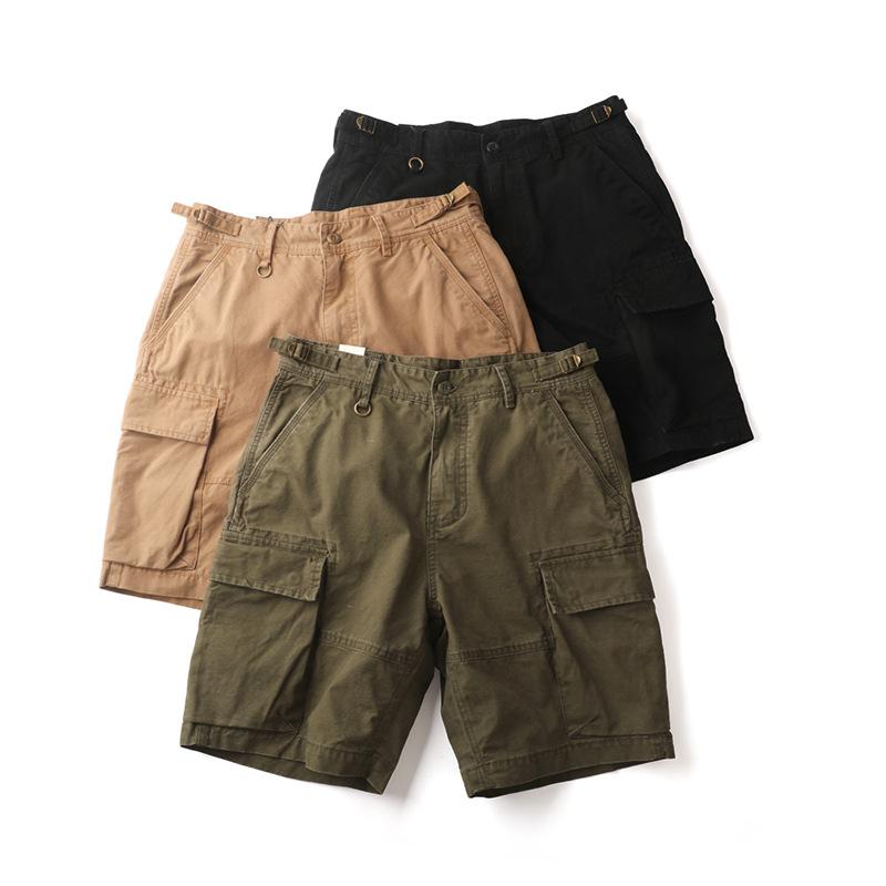 ハーフパンツ メンズ 男性用 カーゴパンツ テーパード ミリタリー カジュアル カーキ グリーン ブラック コットン 秋(x10)｜LINEAR shop
